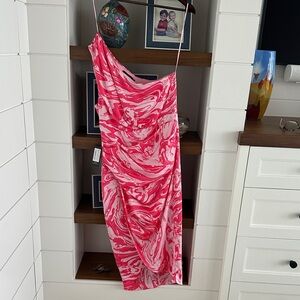 Brand new with tags Pink and White Swirl Dress